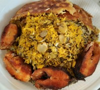 شوید پلو باقالی باماهی قزل آلا