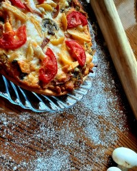 پیتزای مرغ و قارچ