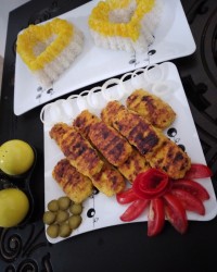 کوبیده مرغ و پلو