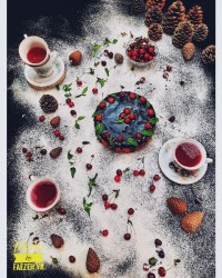 کیک آلبالو و چای آلبالو..بدون فر