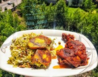 پلو شوشتری با مرغ