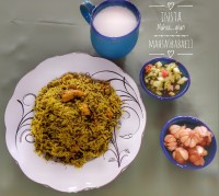 نخود پلو با مرغ