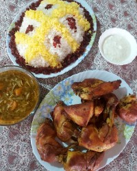 زرشک پلو و مرغ