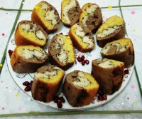 کیک موجدار رنگارنگ