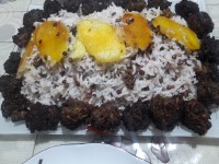 عدس پلو با کوفته قلقلی