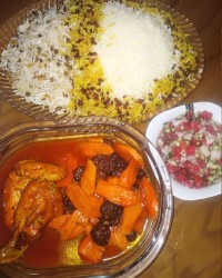 چلو خورشت هویج و آلوخشک