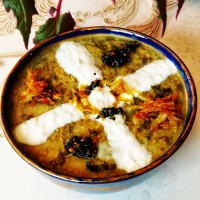 آ سما جاجیک آش برگ مو با بلغور