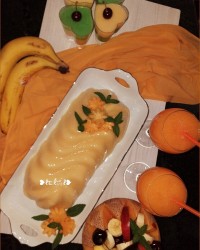 دسرطالبی بستنی اسموتی طالبی