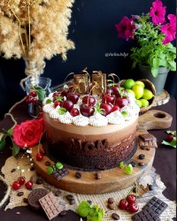 کیک موس قهوه،شکلاتی