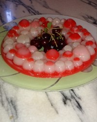 ژله حبابی آلبالویی