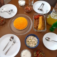 کباب تابه ای مرغ و گوشت