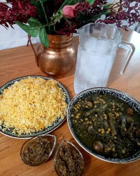 خورش کنگر و ترشی بادمجان