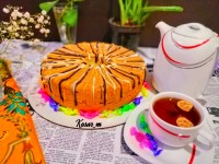 کیک پرتقالی با رویه ی گاناش