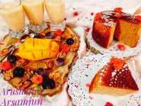 کیک انبه وگیلاس وگردو فوق العاده خوش طعم با دستور ومیلک شیر انبه