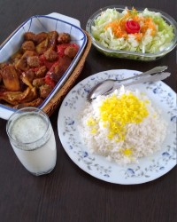 خورشت بادمجان با گوشت قل قلی