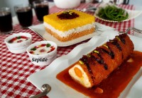 رولت مرغ و قارچ پنیری