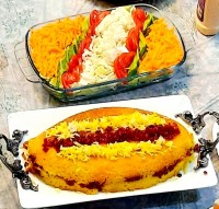 تهچین مرغ و گوشت