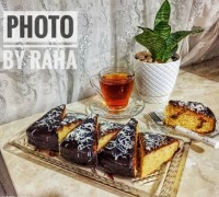 کیک وانیلی با رویه گاناش