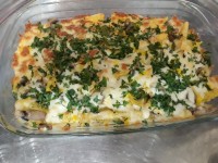 سیب زمینی با پنیر و قارچ