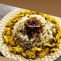 پلو عدس بامرغ