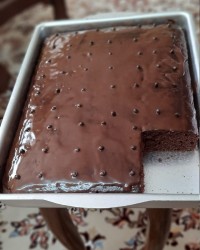 کیک شکلاتی با سس شکلات??