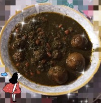 قرمه سبزی با گوشت قلقلی