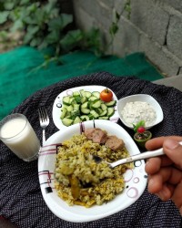 باقالی پلو با تن ماهی