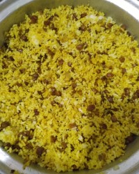 عدس پلو باگوشت چرخ شده