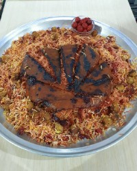 آلبالو پلو با گوشت قلقلی