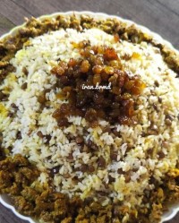 پلو عدس با گوشت