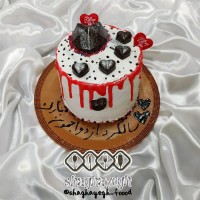 کیک سفارشی آماده شده من برای سالگرد ازدواج مشتری