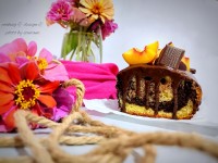 کیک دو رنگ داخل فر دست ساز