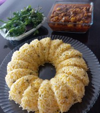 پیازچه پلو و قیمه قارچ