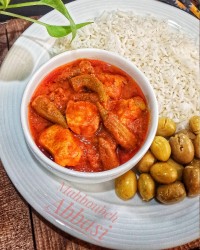 خورشت بامیه با مرغ رژیمی