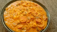 خوراک عدس و قارچ