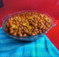خوراک لوبیا با قارچ