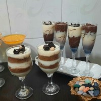 دسر دورنگ شکلاتی