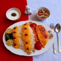 چلو مرغ زعفرانی