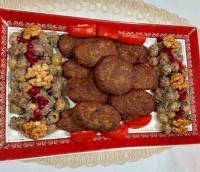 کتلت گوشت وسیب زمینی،زیتون پرورده