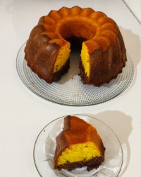 کیک دورنگ خودم پز