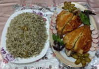 باقالی پلو با ماهی قزل آلا