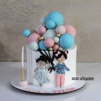 کیک دخترونه بادکنکی