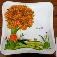 لوبیا پلو وبشقاب نقاشی