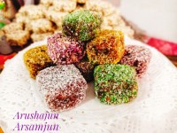 ترافل خرمایی به شکل مکعب