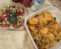 ماکارونی با سالاد شیرازی