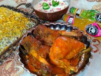 شوید پلو با ماهیچه و مرغ