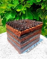 کیک شکلاتی و گاناش بدون خامه