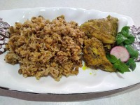 بلغور پلو با عدس