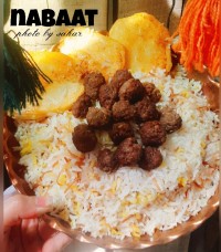 رشته پلو با گوشت قلقلی