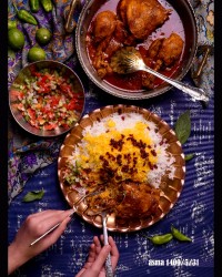 زرشک پلو با مرغ مجلسی